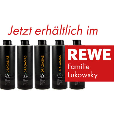 Unser Dragasias Olivenöl - 100% Koroneiki,  ist ab jetzt im REWE Familie Lukowsky erhältlich. - 