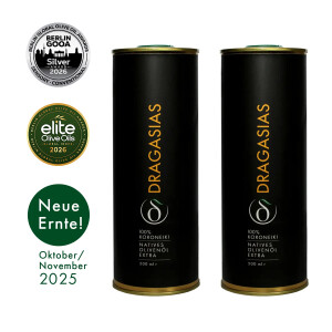 Dragasias Olivenöl-100% Koroneiki Doppelpack